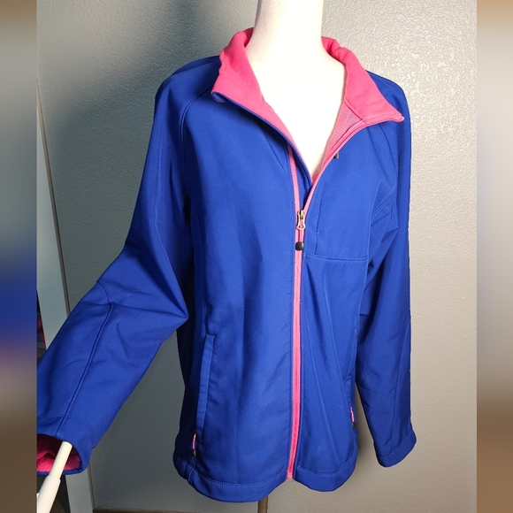Women's Blue and Pink Jacket Mid Weight Jacket.  Carribean Fashion Size 2XL - Picture 4 of 12